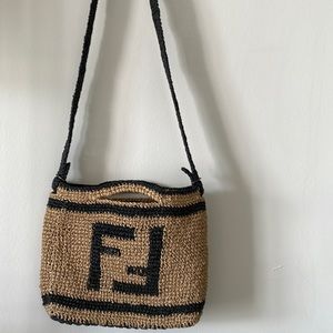 Mini-bag from raffia , like of Fendi